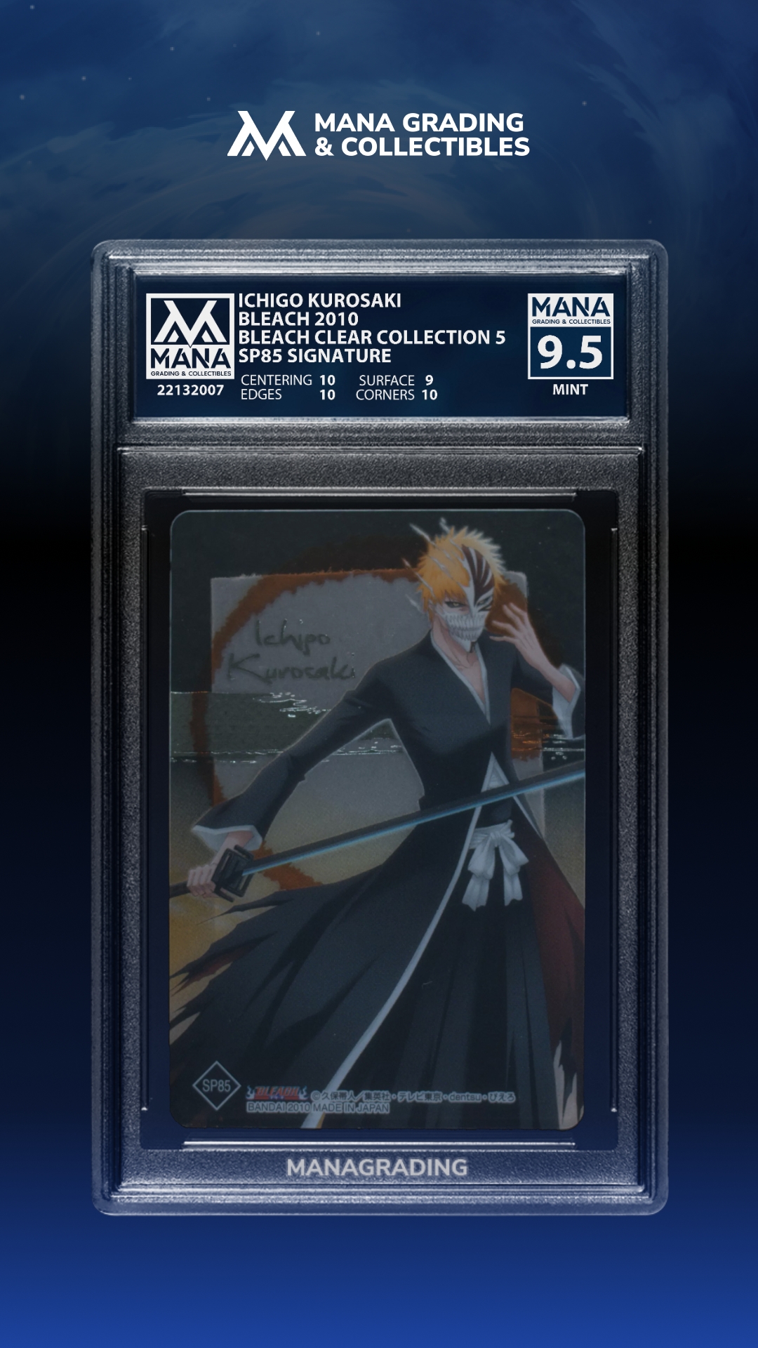 MANA 9.5 Ichigo Kurosaki Bleach Clear Card