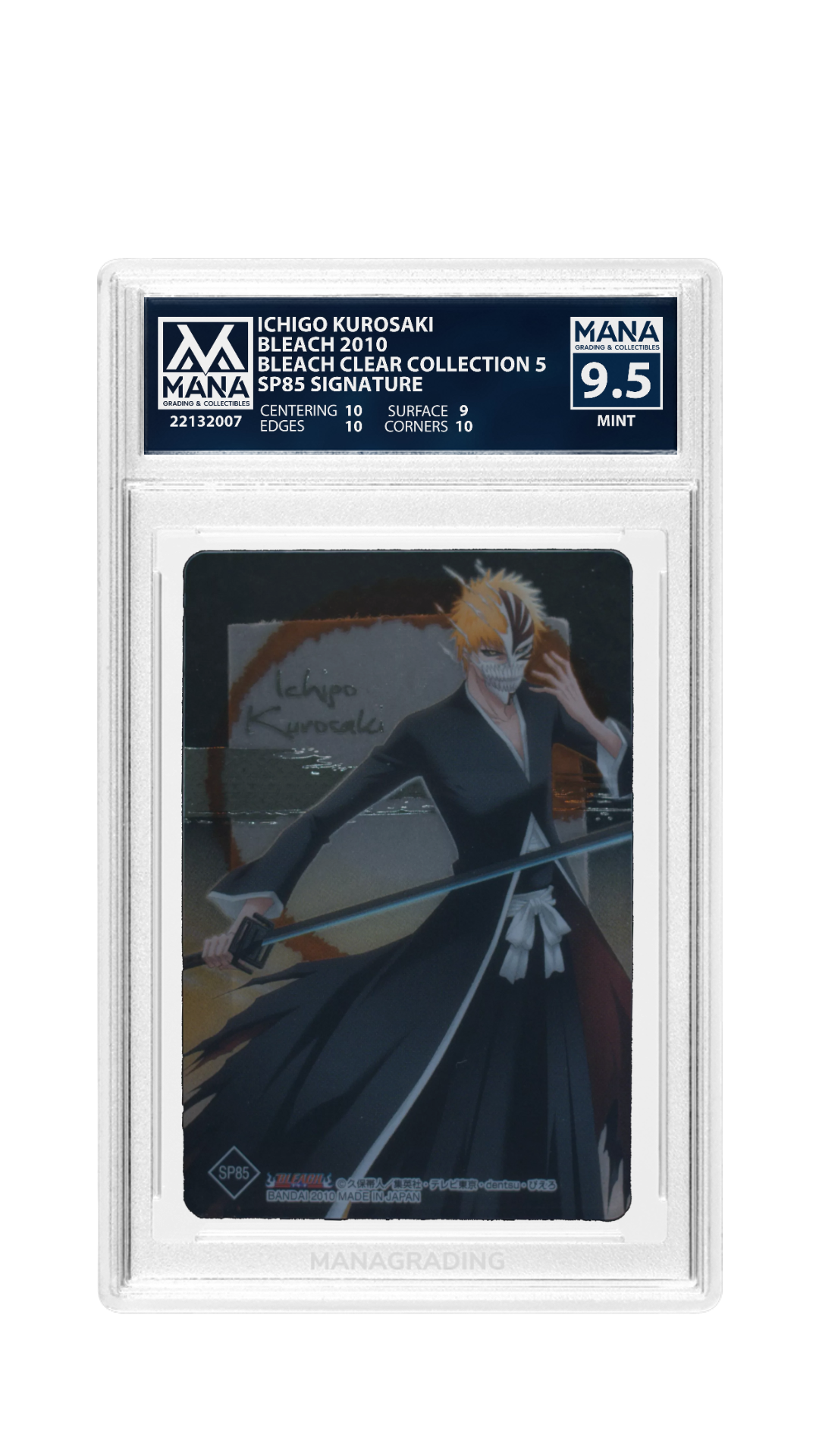 MANA 9.5 Ichigo Kurosaki Bleach Clear Card